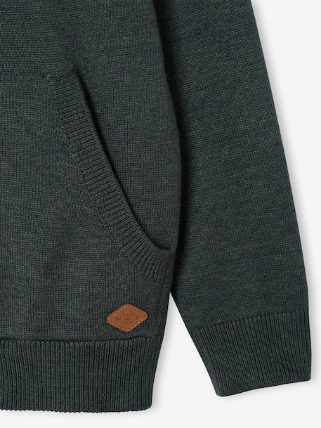 High Neck Jacket with Zip, for Boys Blue+marl green+White/Red 