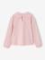 Long-sleeved T-shirt for girls ecru+pale pink 