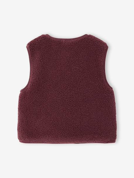 Sleeveless Sherpa Jacket for Girls blush+plum+vanilla 