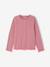 Long-sleeved T-shirt for girls ecru+mauve+taupe 