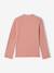 Roll-neck top for girls ecru+old rose 