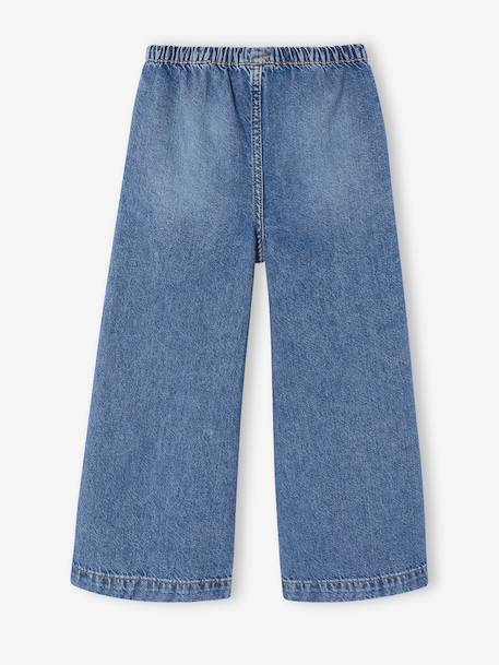 Wide-leg trousers for girls medium blue 