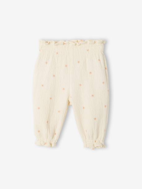 Cotton trousers for newborn baby vanilla 
