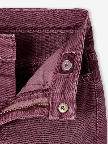 Embroidered girl's mom fit trouser grey green+plum+rosy 