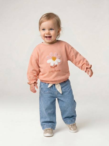 Long-sleeved sweatshirt for baby girls apricot 