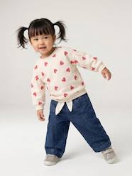 -Wide Leg Jeans with Tie Belt, for Babies