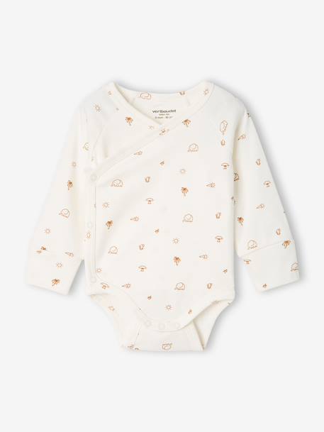 Pack of 5 long-sleeved bodysuits for baby caramel 