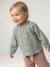 Long-sleeved T-shirt for baby girls sage green+vanilla 