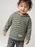 Striped Hooded Top for Baby Boys crystal blue+green+sandy beige+tomato red 