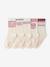 Pack of 5 socks for girls ecru 
