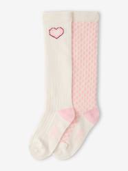 -Pack of 2 knee-high socks for girls