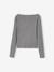Pack of 2 Ribbed T-Shirts for Girls, JONEN bordeaux red+English green+marl grey 