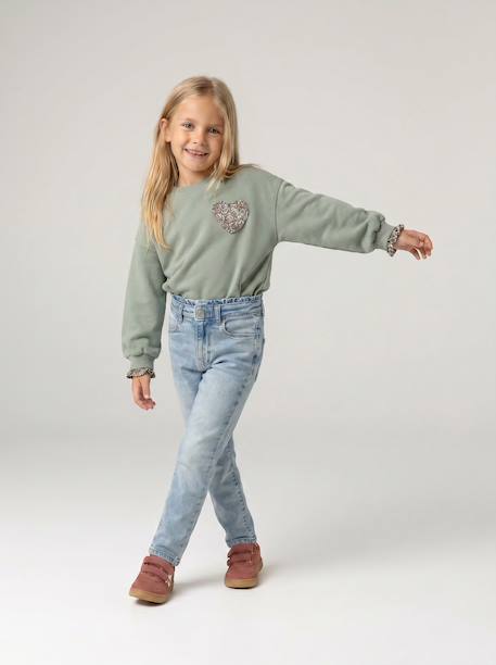 Sweatshirt for girls grey green 