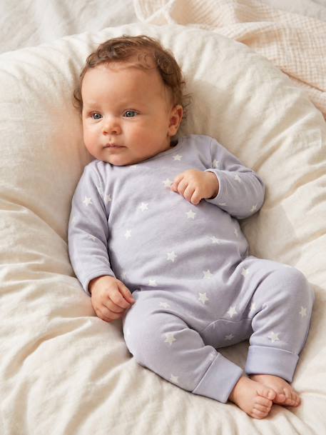 Pack of 2 baby sleepsuits with back opening sky blue 