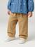 Wide-Leg Coloured Trousers with Tie Belt for Baby Girls beige+caramel+purple clover 