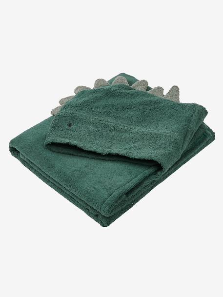 Hooded cotton towel English green 