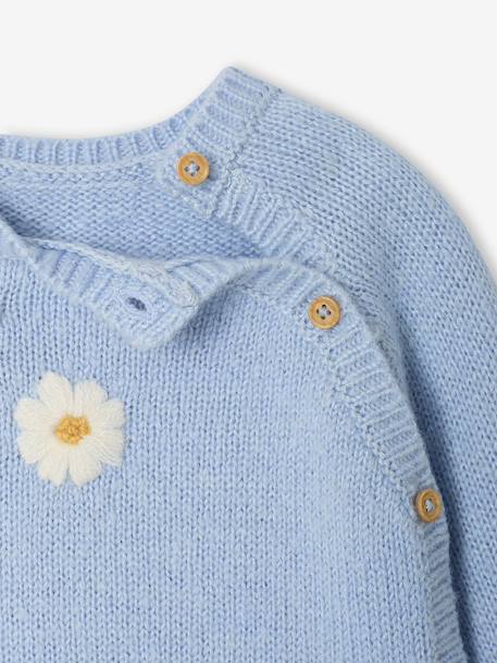 Knitwear jumper with side opening for newborn sky blue 