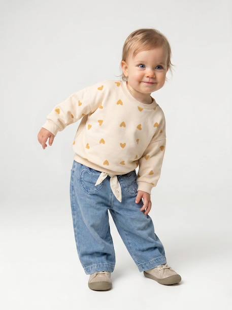 Sweatshirt with leopard print taupe+vanilla 