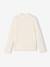 Roll-neck top for girls ecru+old rose 