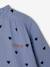 Cotton Gauze Shirt for Girls chambray blue+ecru+printed white 