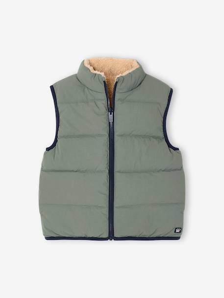 Reversible puffer gilet for boys lichen 