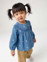 Baby-Denim blouse with long sleeves for baby girls