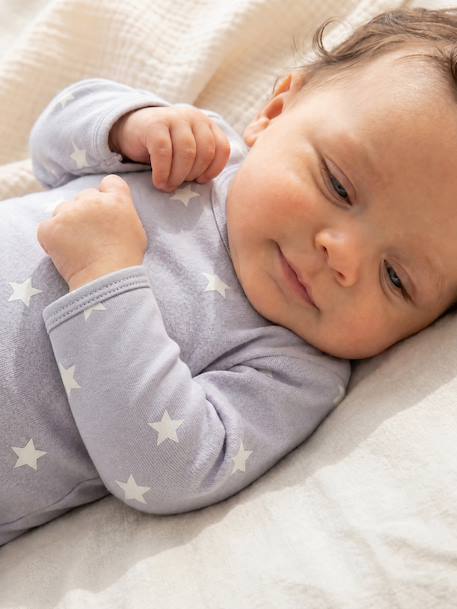 Pack of 2 baby sleepsuits with back opening sky blue 