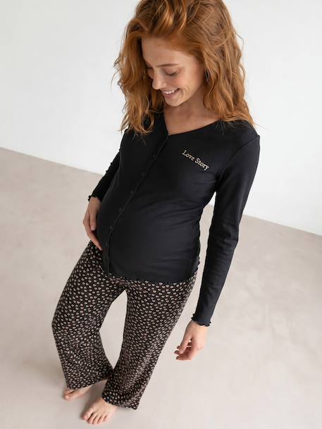 Nursing Special Pyjamas anthracite+night blue 