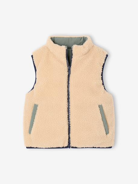 Reversible puffer gilet for boys lichen 