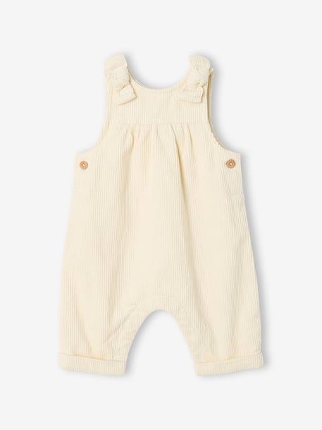 Dungaree set and bodysuit for baby girls vanilla 