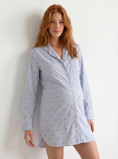 Maternity and nursing nightdress sky blue 