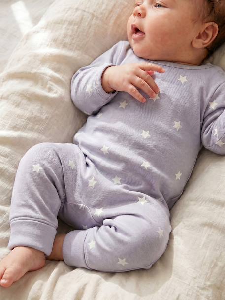 Pack of 2 baby sleepsuits with back opening sky blue 
