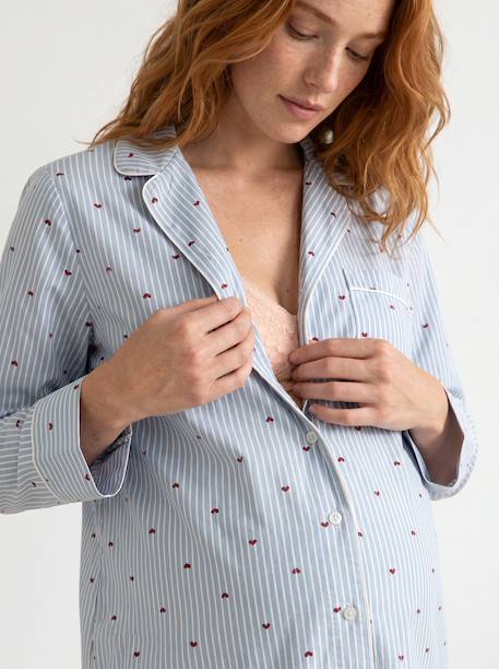 Maternity and nursing nightdress sky blue 