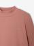 Roll-neck top for girls ecru+old rose 