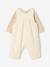 Dungaree set and bodysuit for baby girls vanilla 