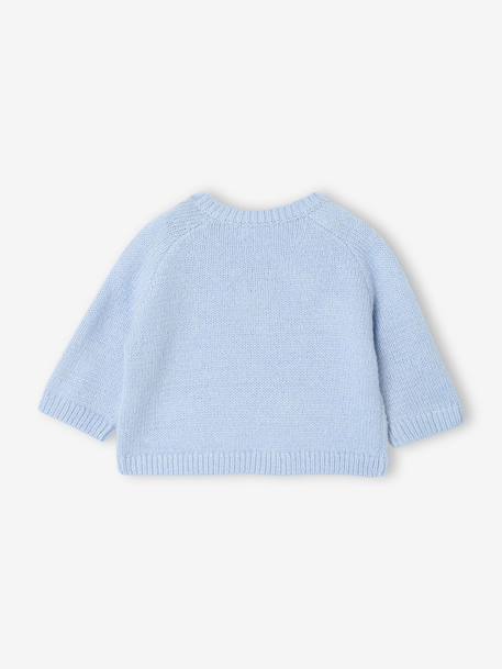 Knitwear jumper with side opening for newborn sky blue 