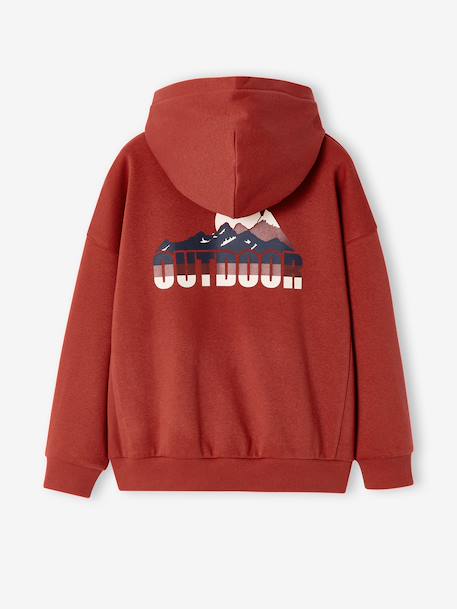 Hooded sweatshirt for boys tomato red 