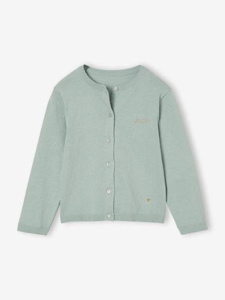 Fine Knit Basics Cardigan for Girls anthracite+dusky pink+emerald green+grey blue+marl beige+navy blue+plum+vanilla 