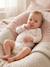Pack of 3 long-sleeved bodysuits for baby ecru 
