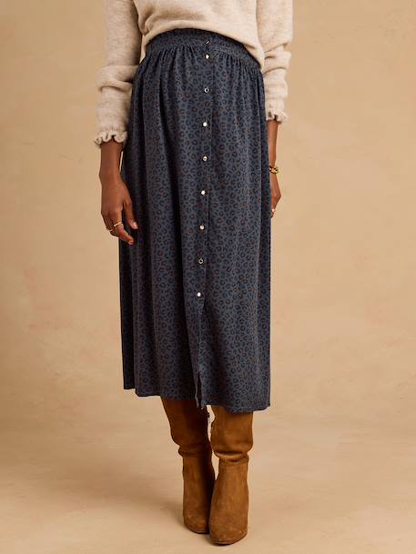 Buttoned maternity skirt dark grey 