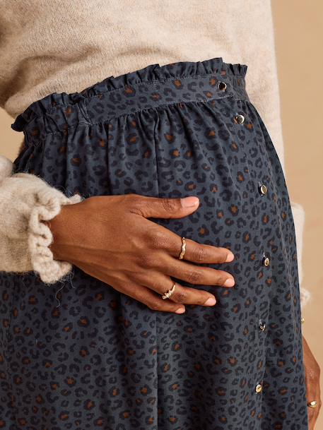 Buttoned maternity skirt dark grey 