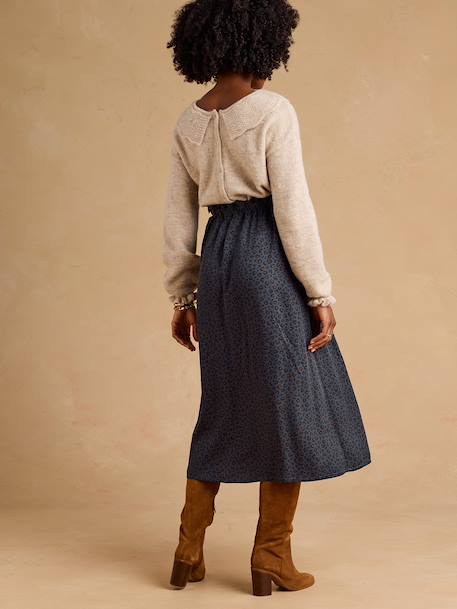 Buttoned maternity skirt dark grey 