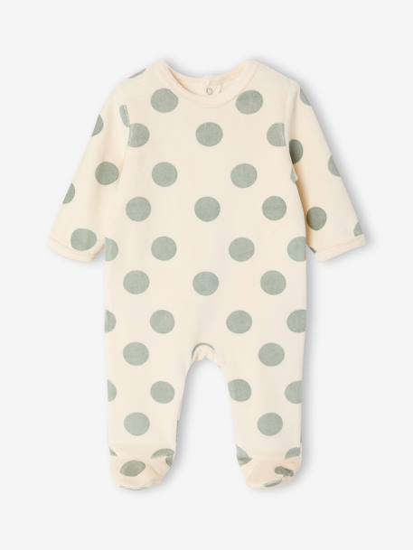 Pack of 3 baby sleepsuits with back opening marl beige+marl grey+sage green 