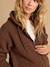 Progressive Zipped Sherpa Jacket with Baby Protector by ENVIE DE FRAISE black+ecru+taupe 