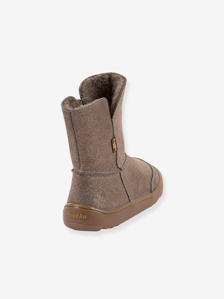 Barefoot TEX SUEDE FRODDO children's boots black+bordeaux red+bronze+gold+grey+printed beige 