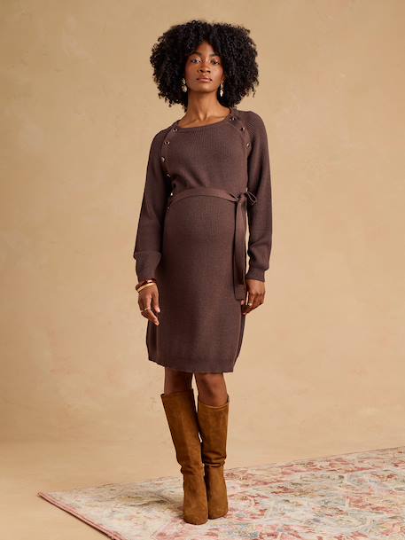 ENVIE DE FRAISE maternity knitted dress black+chocolate 