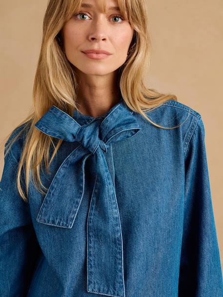Maternity and nursing shirt dress stone 