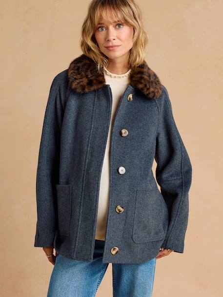 Short maternity coat mouse grey 
