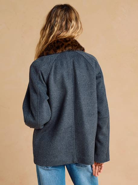 Short maternity coat mouse grey 