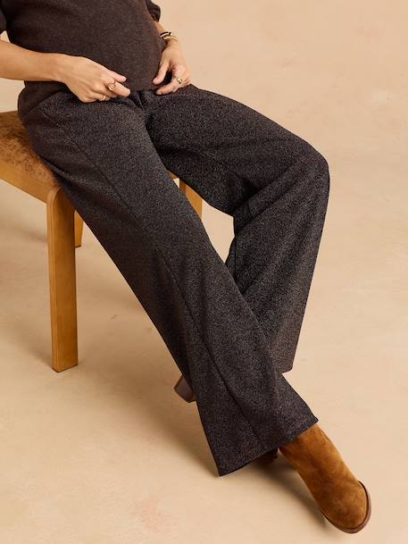 Maternity lurex trousers chocolate 